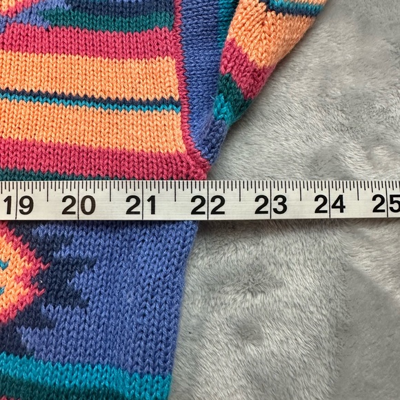 Vintage Nuovo Cardigan Sweater Knit Southwestern Aztec Desert Boho Tribal Wmns M - Picture 6 of 7